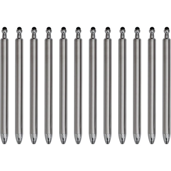 MakerFlo 12 Pieces Craftable Stainless Steel Pens, Black Ink Gel Pens for DIY Crafting, Personalization & Gifting (Not for Sublimation)