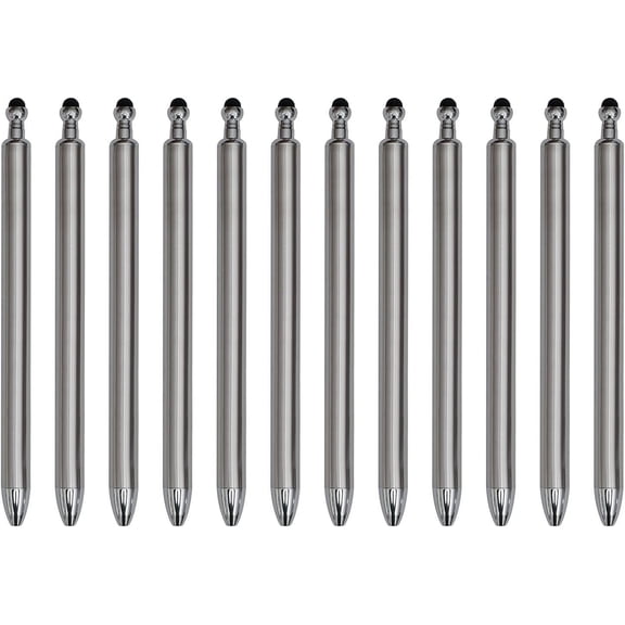 MakerFlo 12 Pieces Craftable Stainless Steel Pens, Black Ink Gel Pens for DIY Crafting, Personalization & Gifting (Not for Sublimation)