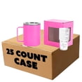 thumbnail image 1 of Makerflo 12 oz Powder Coated Camper Mug, Ideal for DIY Crafts- Laser Engraving (Pink – Pack of 25), 1 of 9