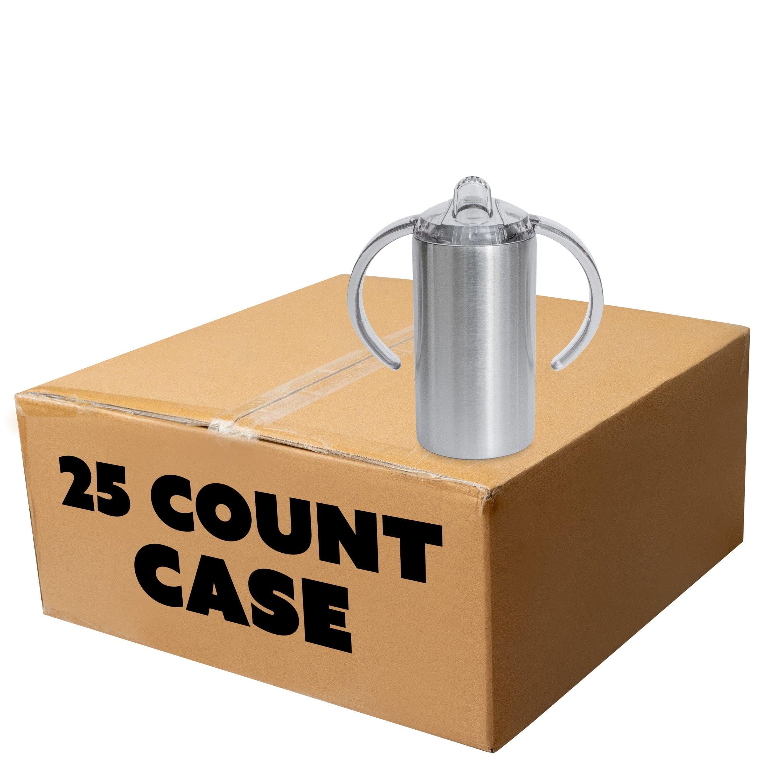 Makerflo 12 oz Stainless Steel Straight Sippy Cup (Pack of 25), Ideal for DIY Crafts- Epoxy