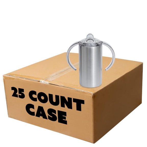 Makerflo 12 oz Stainless Steel Straight Sippy Cup (Pack of 25), Ideal for DIY Crafts- Epoxy