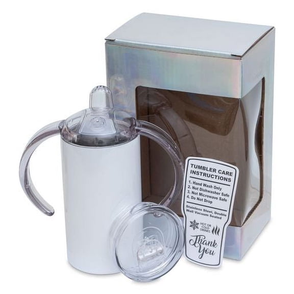 Makerflo 12 oz Straight Sippy Sublimation Tumbler (25 Pack) Ideal for DIY Crafts -Sublimation