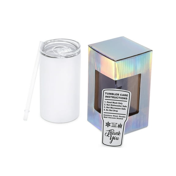 Makerflo 14 oz White Skinny Sublimation Tumbler Ideal for DIY Crafts -Sublimation
