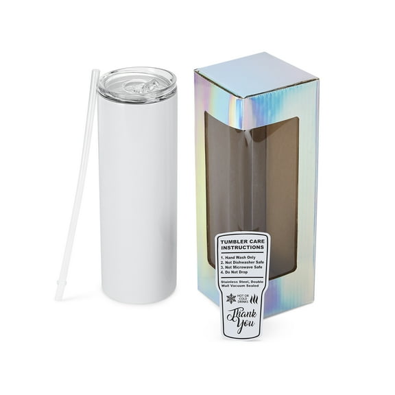 Makerflo 20 oz White Sublimation Tumbler Ideal for DIY Crafts -Sublimation