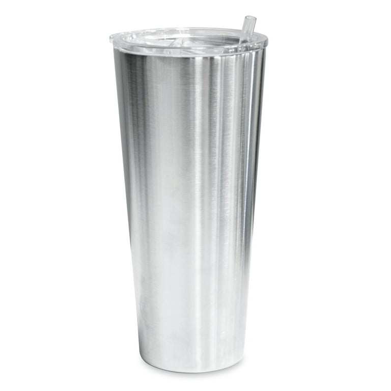 12 Packs Stainless Steel Skinny Tumblers with Lids and Straws 20