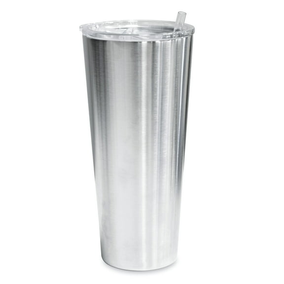 Makerflo 32 oz Silver Tapered Stainless Steel Tumbler (25 Pack) Ideal for DIY Crafts -Epoxy