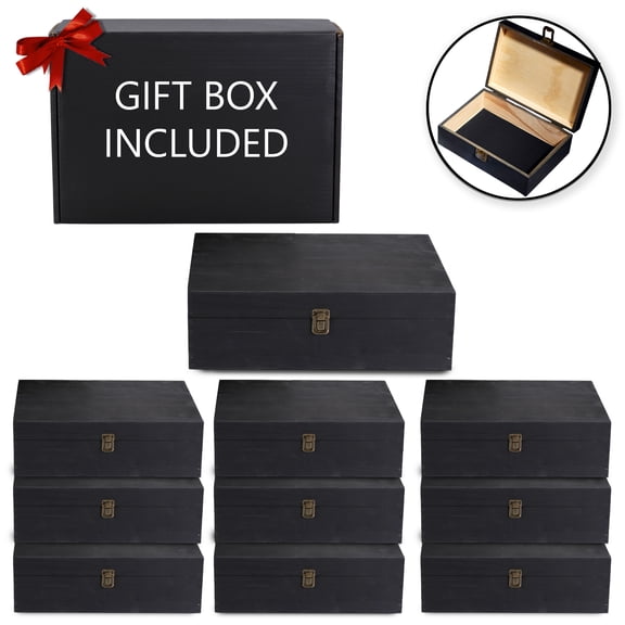 Makerflo Black Color Pine Wood Memory Box (12 Pcs) - XL Size
