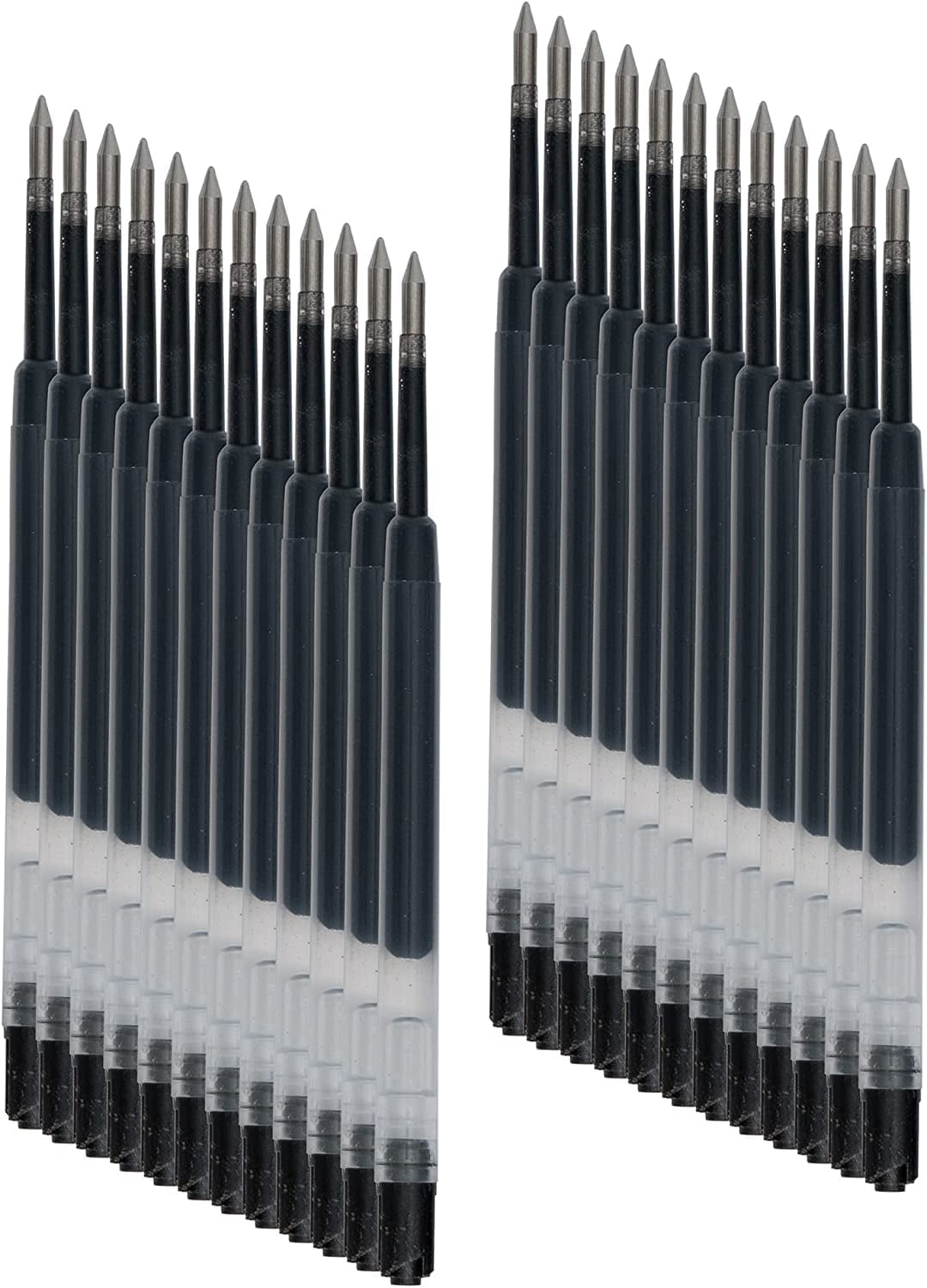 MakerFlo Black Gel Ink Pen Refills, 0.5 mm Tip, Compatible with Stainless Steel Pens (Pack of 24)
