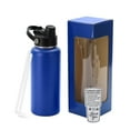 thumbnail image 1 of Makerflo Water Bottle, Stainless Steel, Blue, 32 oz, Powder Coated, Ideal for Laser Engraving, 1-Pack, 1 of 9