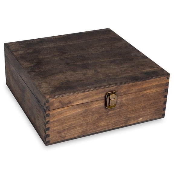 Makerflo Dark Walnut Color Pine Wood Memory Box - Large Size
