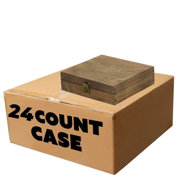 Makerflo Pine Wood Cigar Box - Dark Walnut Finish, Natural Wood Grain Pattern, Pack of 24 – Laser Engraving Ready