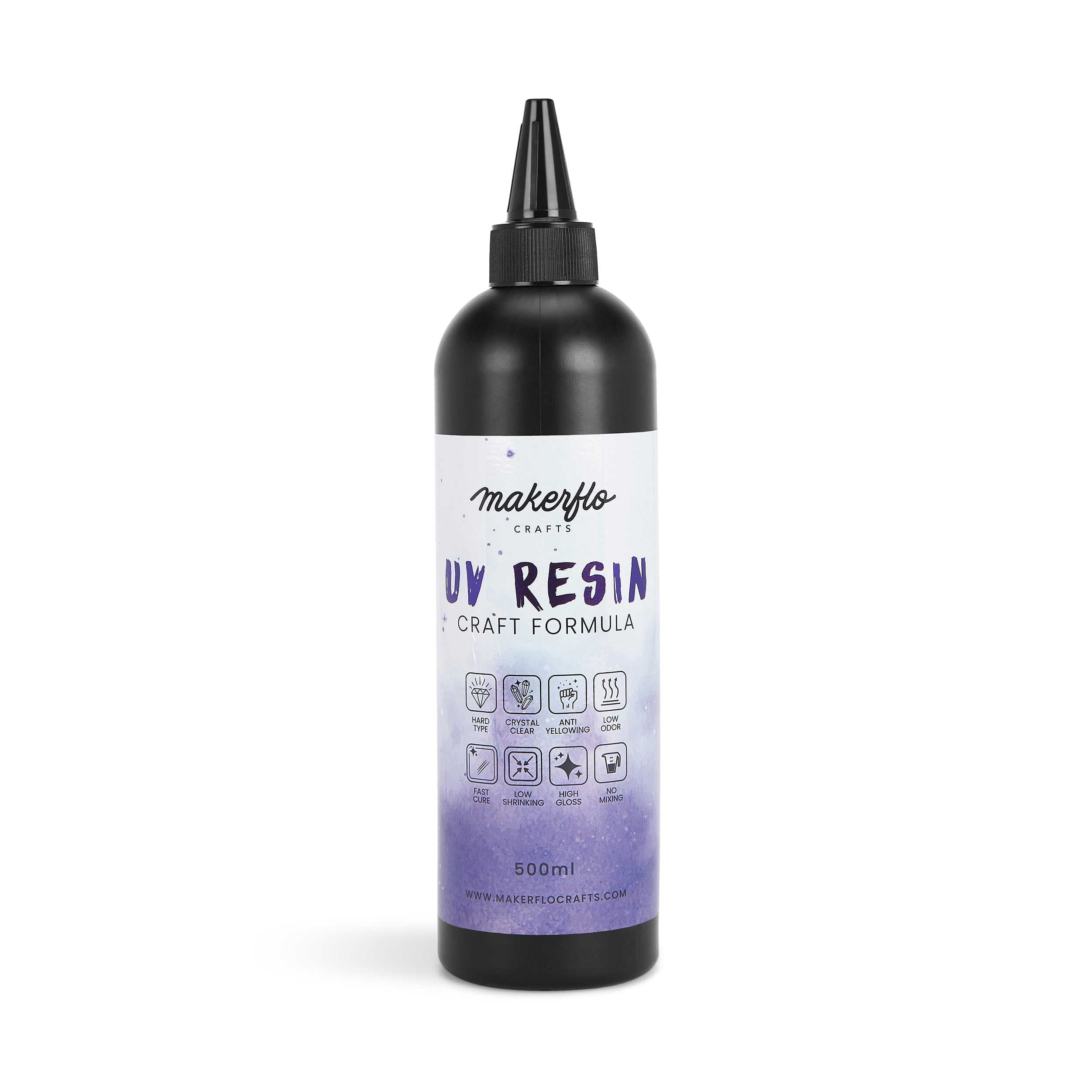 MakerFlo UV Resin for Jewelry Making, Fast Curing Clear Resin 500 ml for Crafts, DIY Art & UV Light Projects