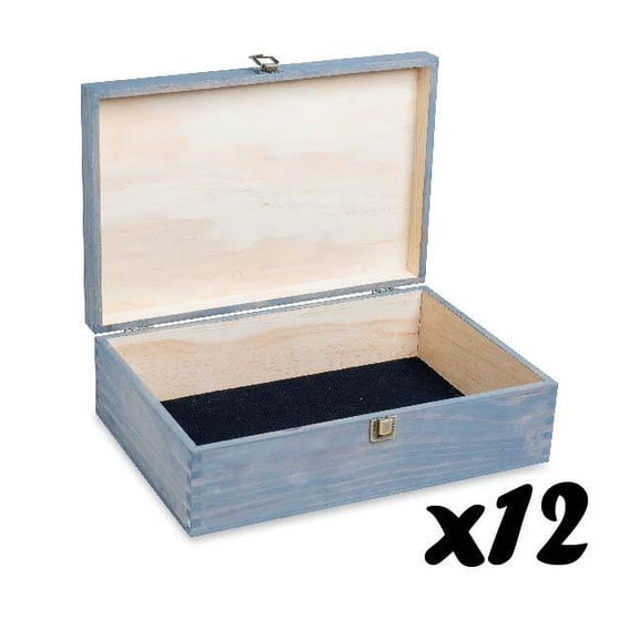 Makerflo Grey Color Pine Wood Memory Box (Case of 12) - XL Size