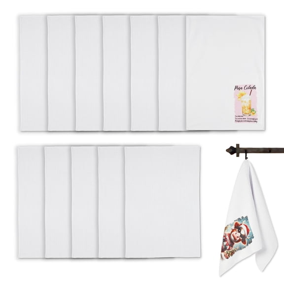 MakerFlo Kitchen Towel for Sublimation, Ideal for DIY Crafts, Heat Transfer & Custom Printing