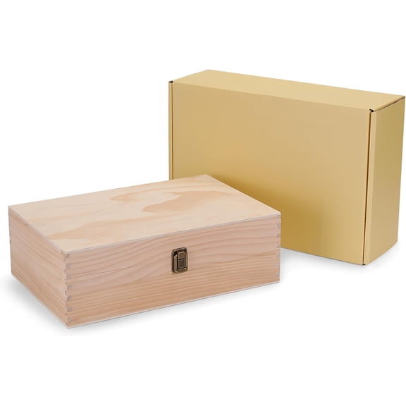 Makerflo Pine Wood Memory Box (Pack of 25) - Large Size