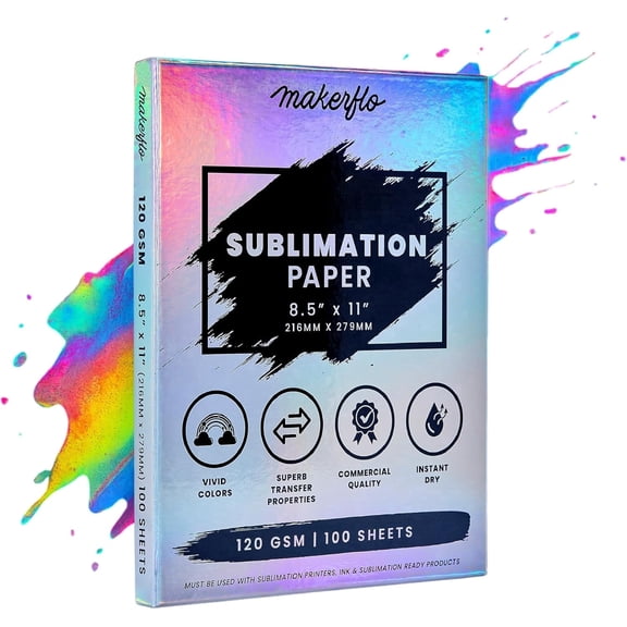 Makerflo Sublimation Paper 8.5 x 11 Inch 1000 Sheets, Heat Transfer Sublimation Paper For Tumblers T-Shirts Phone Case Mugs, Printable Stickers Gifting Christmas DIY Enthusiast