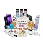 MakerFlo UV Resin Starter Kit for Beginners, Complete DIY Jewelry & Craft Making Kit