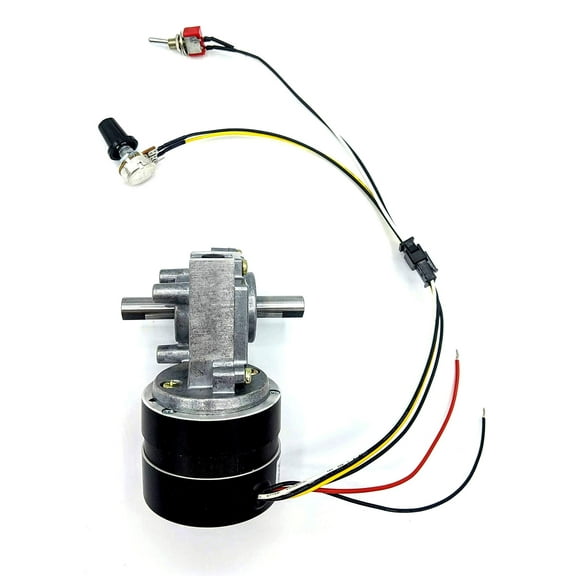 Makermotor PN00220 - Reversible 24v Brushless DC (BLDC) Dual Shaft Gear Motor Adjustable Variable Speed 25 RPM Maximum