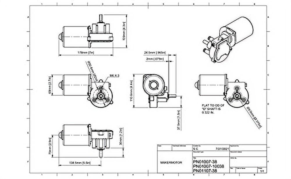 12V DC Garage Door Motor – High Torque Right Angle Reversible Gear Motor 50 RPM (Double Flat Shaft)