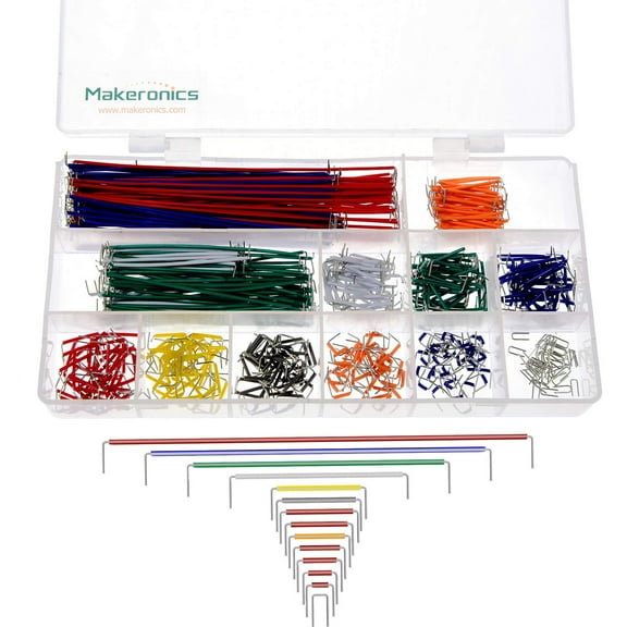 Makeronics 350 PCS Pure Copper Jumper Wires Kit |Solderless Breadboard Wires with 14 Assorted Length for Breadboard Prototyping Solder Circuits | Electronics Experiment | Arduino or Raspberry Pi