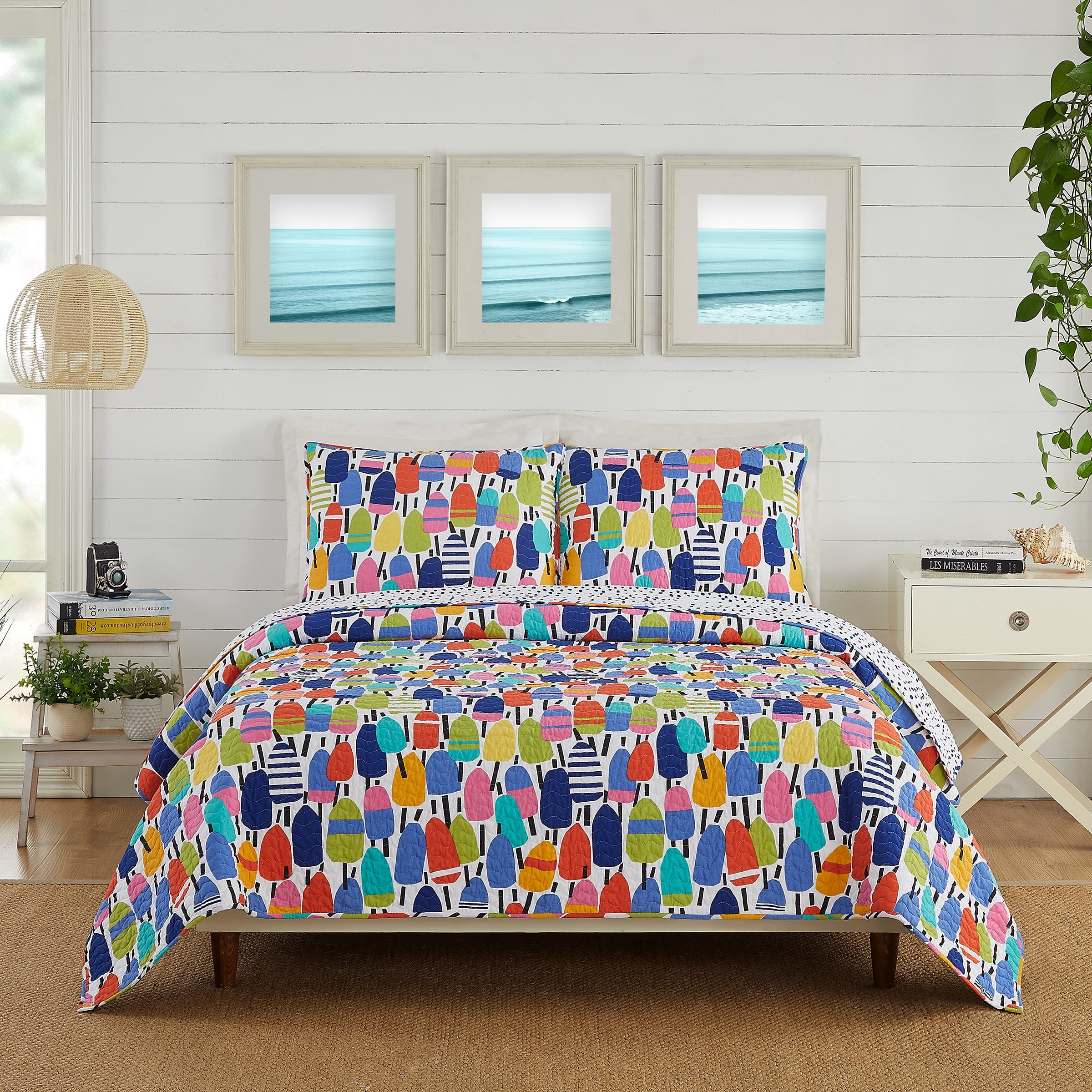 Makers Collection Buoys Multi-Color Cotton 2-Piece Quilt Set, Twin