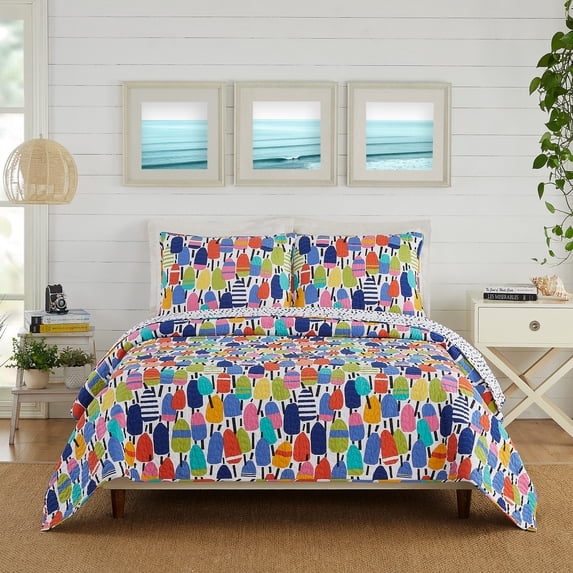 Makers Collection Buoys Multi-Color Cotton 2-Piece Quilt Set, Twin