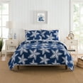 thumbnail image 1 of Makers Collection Sea Star Navy Cotton 3-Piece Quilt Set, Full/Queen, 1 of 8