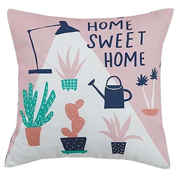 Makers Collective 24HLL02C16SQ 16 x 16 in. Life is Sweet Reversible Throw Pillow