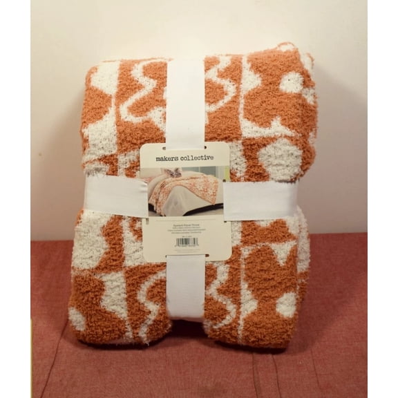 Makers Collective 50x60" Eyelash Floral Teen Flower Throw Blanket Peach