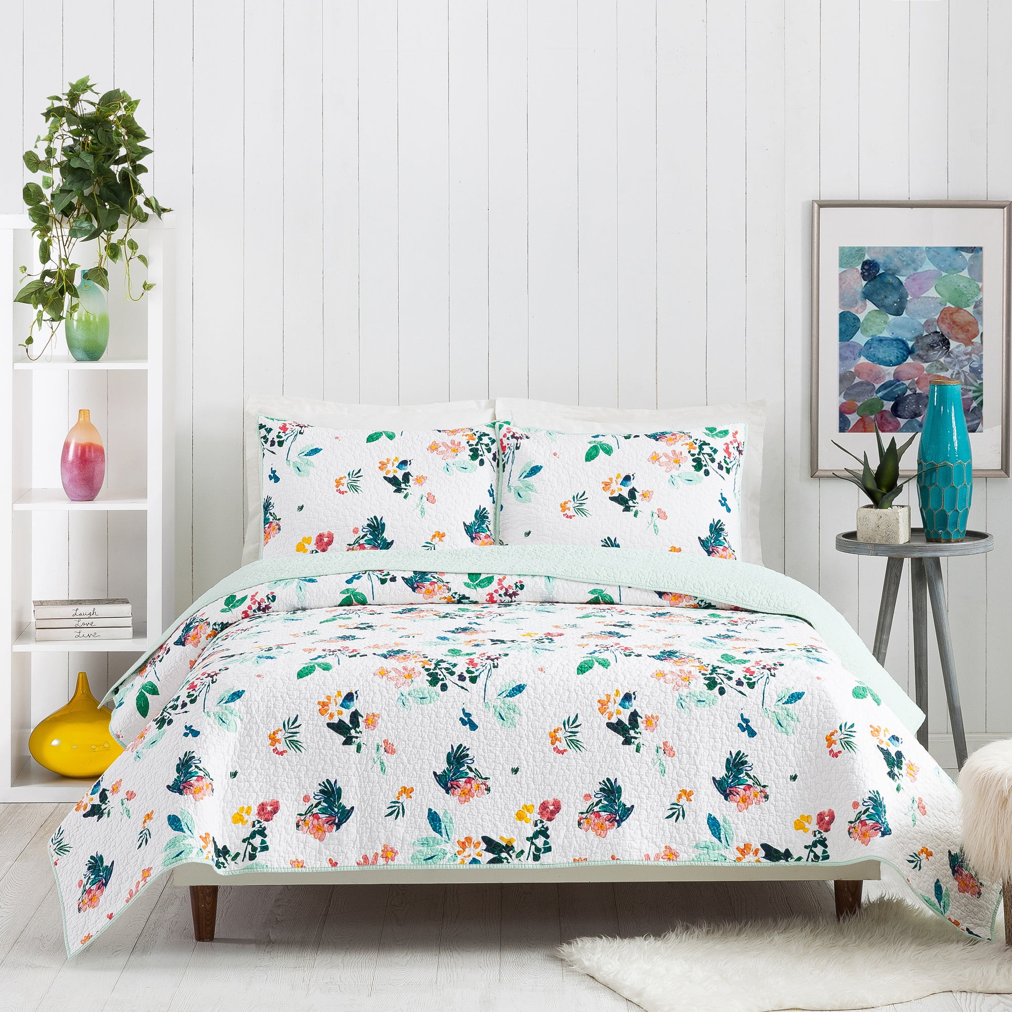 Makers Collective English Meadow Green 2-Piece Quilt Set, Twin