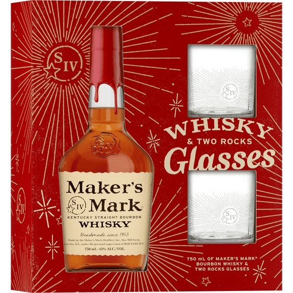 Makers Mark Classic 750ml Winter Rocks Glasses VAP