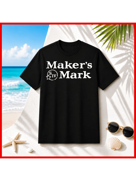 Makers Mark Whiskey Classic Distillery Brand Logo Beverage Graphic Unisex T-Shirt V24030, S-5XL