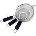 thumbnail image 1 of Makerstep Stainless Steel Fine Mesh Strainers. Set of 3 Graduated Sizes Strainer Wire Sieve with Insulated Handle for Kitchen, Cooking, Food Preparation. Premium Stainless Steel, Lightweight, 1 of 6
