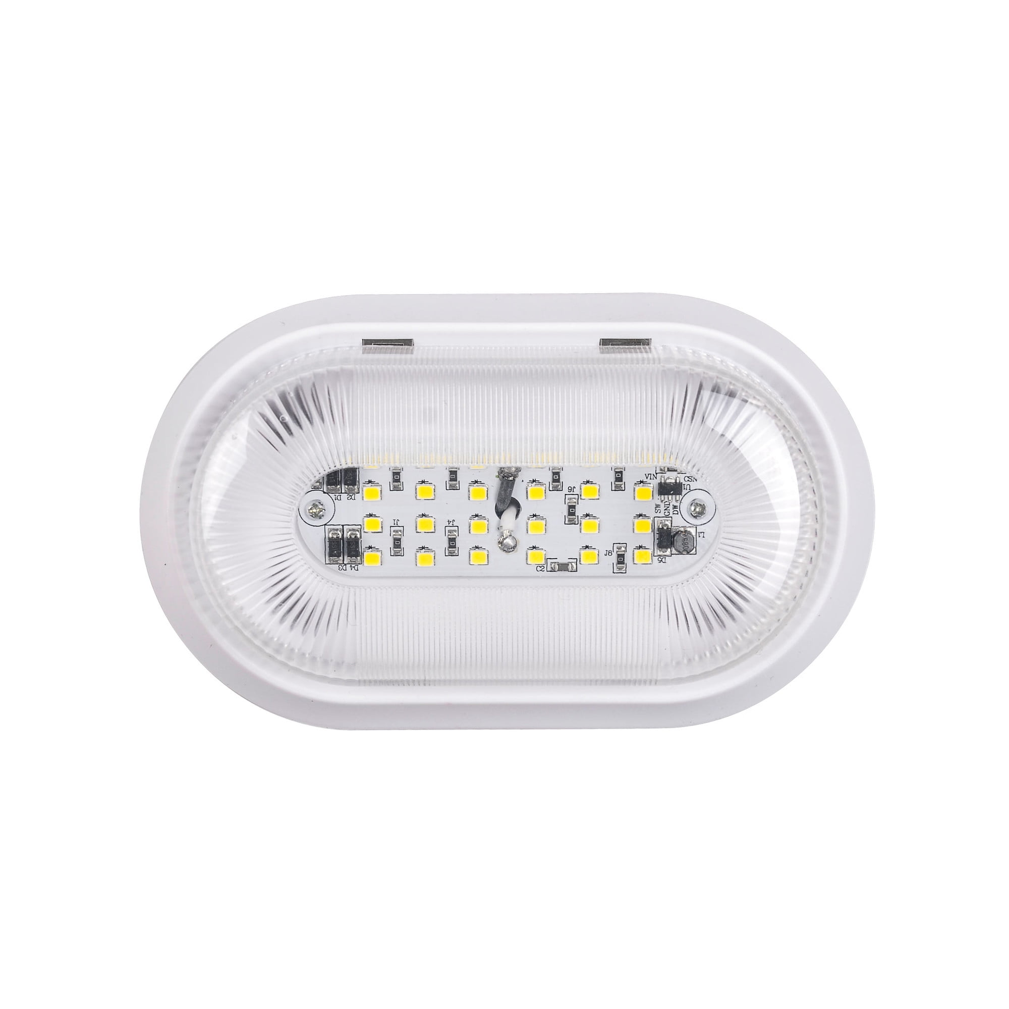 Makerz 0 68 280 Lumen RV Porch Light with Aluminum Plate - 10-24 Volt DC, White