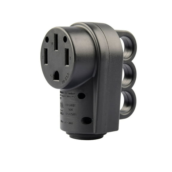 Makerz 0 93 50 Amp Replacement Receptacle for 50 Amp RV Power Cable - NEMA 14-50R, ETL-Certified