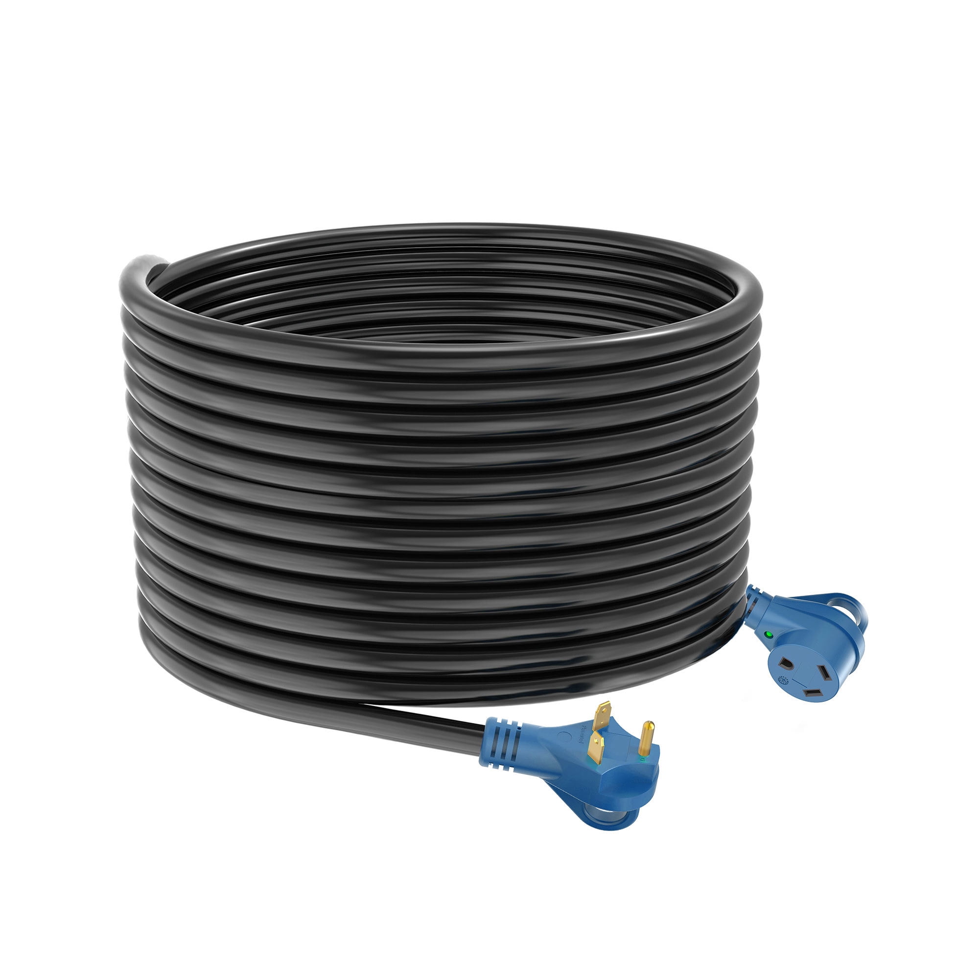Makerz 229 Heavy-Duty RV Power Cord with Powered Connection Indicator Light and Easy-Plug Handle - 50' Length, 30 Amp, NEMA TT-30P to NEMA TT-30R, ETL-Certified