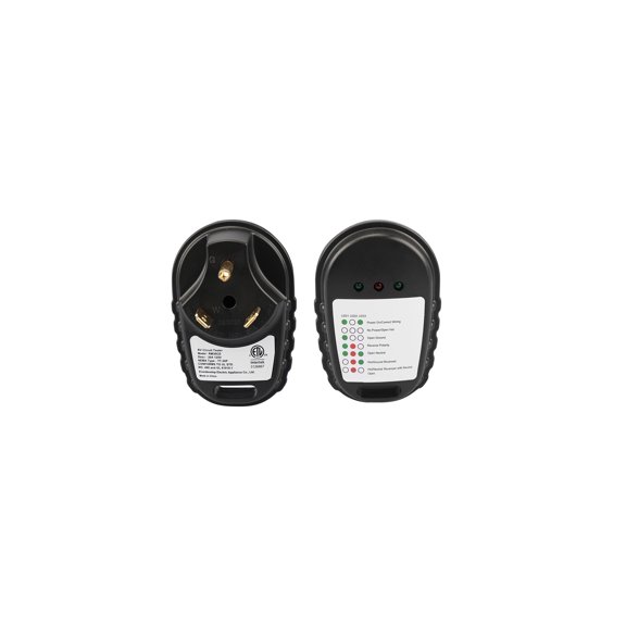 Makerz 279 Circuit Analyzer Plug with Pedestal Tester and LED Indicator Lights for RV's, Travel Trailers, Motorhomes - 30 Amp, NEMA TT-30P, ETL-Certified