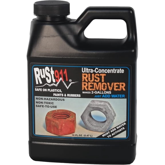 Makes 2-Gallons of Rust Remover Dissolver - Economical, Safe-to-Use, No Acids - Fast Rust Removal Without Sanding or Harsh Chemicals - Ultra-Concentrated 16-Ounce Bottle Makes 2-Gallons of Rust Remo