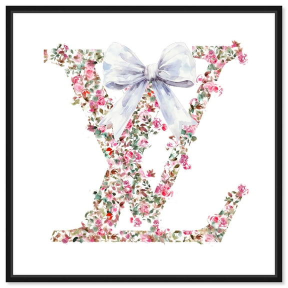 Makes Me Believe Bow Canvas Glam Art Prints by Art Remedy, Black Frame, 12 x 12