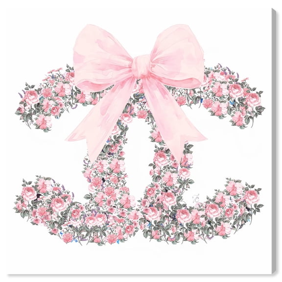 Makes Me Wonder Pink Bow Canvas Glam Art Prints by Art Remedy, Gallery Wrapped, 16 x 16