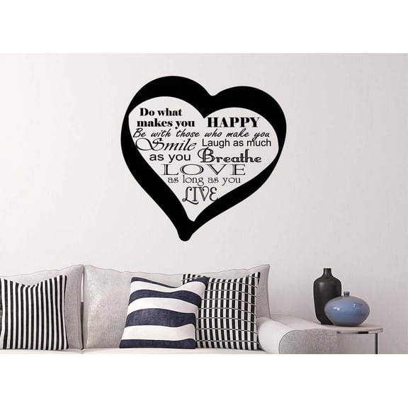 Do What Makes You Happy 23 x 23 Vinyl Wall Quote Decal Sticker Monroe Hepburn Religious Corinthians Wall Art Decor Motivational Inspirational Decorative Lettering