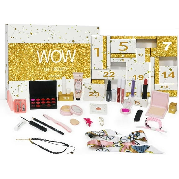 Makeup Advent Calendar Beauty Advent Calendar 2025 Christmas, 24 Day Countdown Calendar Skin Care Makeup Boxes, Xmas Cosmetic Starter Gift Box for Teens Girls Women