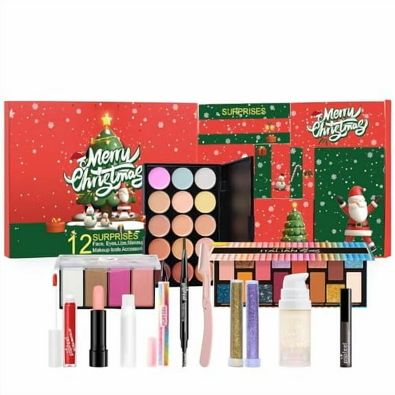 Makeup Advent Calendar 2025, 12 Days Makeup & Cosmetic Surprises Christmas Calendar Countdown Gift For Women, Make up Advent Calendar Gift Set For Girls Teens