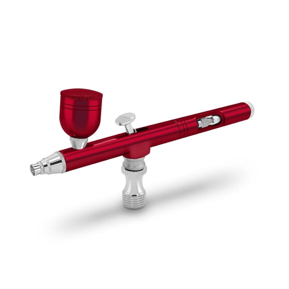 Airbrush Gun, High-Pressure, Non-Clogging Air Brush Set Cordless Rechargeable with 0.3mm Nozzle and Cleaning Brush for Nail Art, Makeup, Painting, and Cake Decorating (Red)