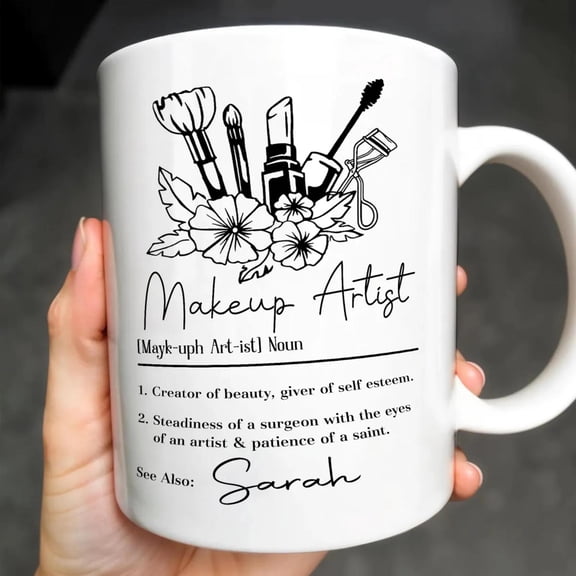 Makeup Artist Definition, Personalized Coffee Mug, Gift For Makeup Lovers, Bekilab Ceramic Coffee Mug, 11oz 15oz Gift