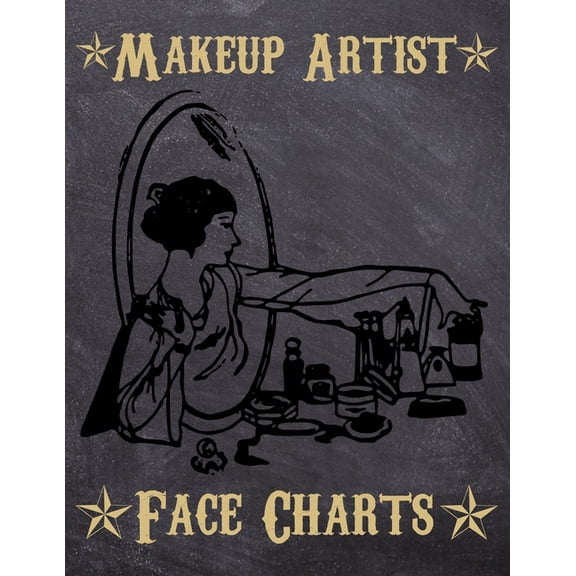 Makeup Artist Face Charts : Makeup cards to paint the face directly on paper with real make-up - Ideal for: professional make-up artists, vloggers and cosplay influencers - 150 cards - Size 8,5x11 (Paperback)