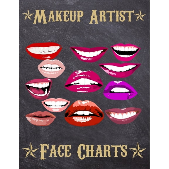 Makeup Artist Face Charts : Makeup cards to paint the face directly on paper with real make-up - Ideal for: professional make-up artists, vloggers and cosplay influencers - 150 cards - Size 8,5x11 (Paperback)