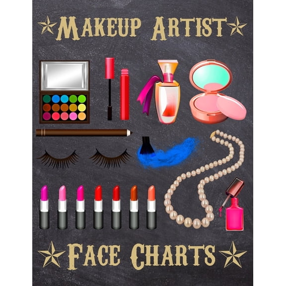 Makeup Artist Face Charts: Makeup cards to paint the face directly on paper with real make-up - Ideal for: professional make-up artists, vloggers and cosplay influencers - 150 cards - Size 8,5x11 (Pap