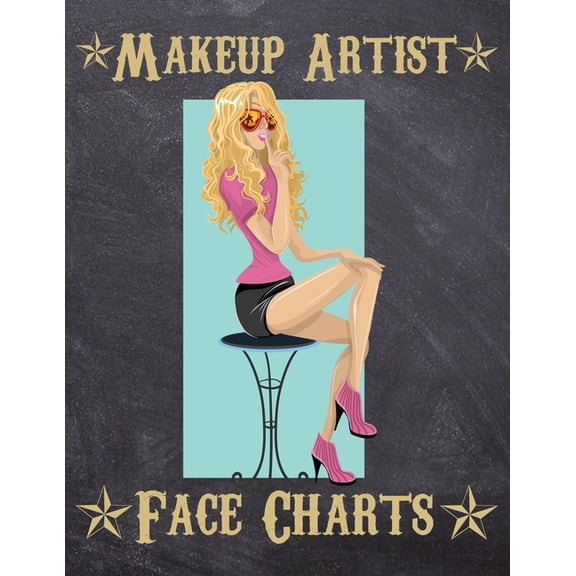 Makeup Artist Face Charts: Makeup cards to paint the face directly on paper with real make-up - Ideal for: professional make-up artists, vloggers