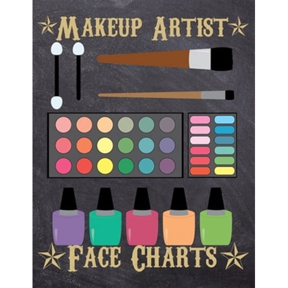 Makeup Artist Face Charts: Makeup cards to paint the face directly on paper with real make-up - Ideal for: professional make-up artists, vloggers